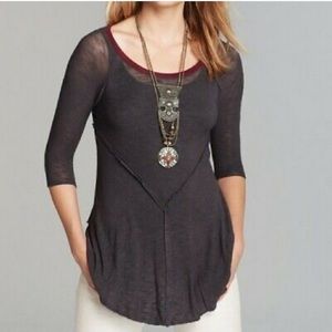 Free People Weekends Gauze Layer Top (NWOT)